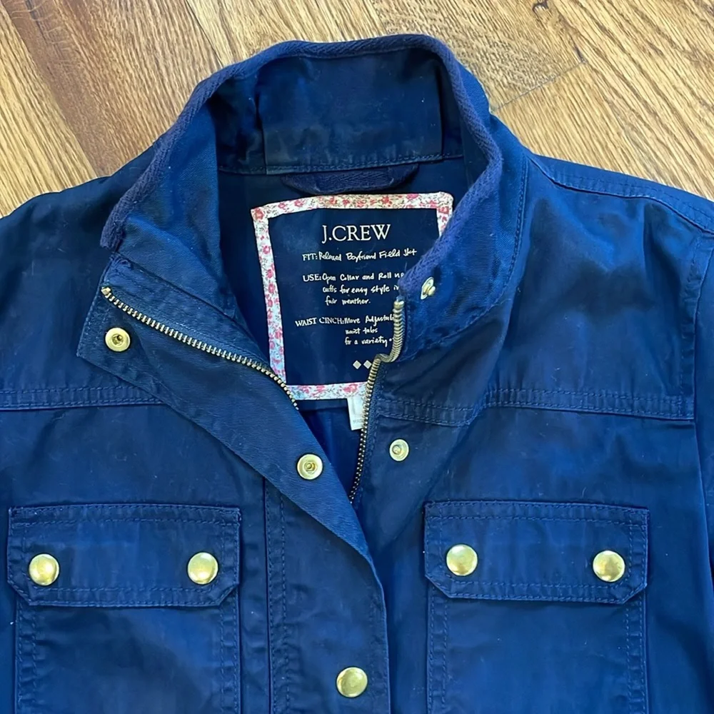 J. Crew Relaxed Boyfriend Field Jacket. Size XS. Excellent Condition. Dark Navy.